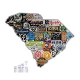 South Carolina Craft Beer Map Sign, Uv Printed Wall Decor - thumbnail 2