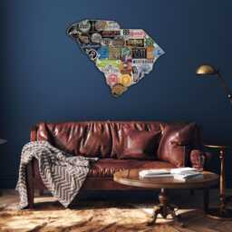 South Carolina Craft Beer Map Sign, Uv Printed Wall Decor - thumbnail 3