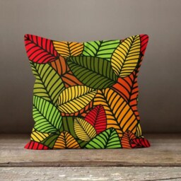 Halloween Decor Cushion Cover/Fall Trend Cushion Case/Sweet Home Pillow Throw Top/Yellow Orange Dry Leaves Pillow/Autumn Pillowcase For - thumbnail 4