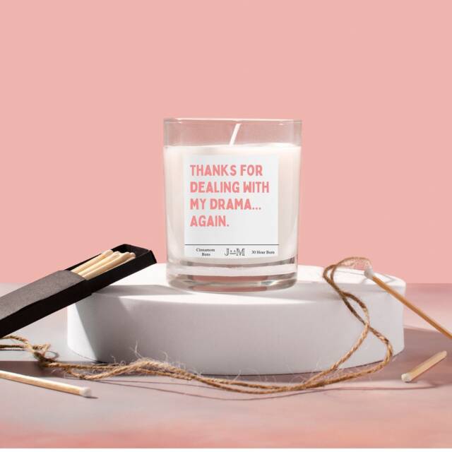 Thank You Candle Gift. Thanks For Dealing With My Drama Candle. Gifts Best Friend. Appreciation Gifts - image 1
