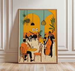 Jazz Poster, Music Wall Art Print, Retro Decor, Lover Gift, Blues Print - thumbnail 1