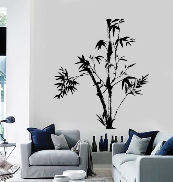 Wall Decal Tree Bamboo Bedroom Floral Vinyl Sticker Mural Art 1435Dz - image 1