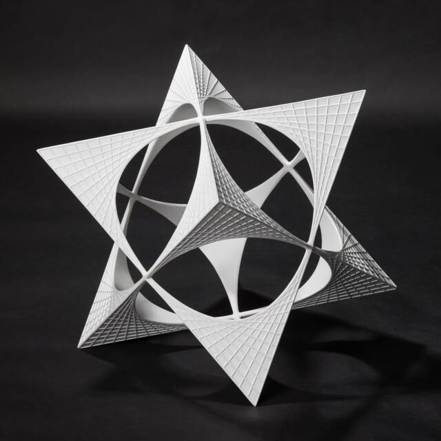 star Tetrahedron Sculpture, Geometric Fiberglass Art, Modern Interior Decor - image 1