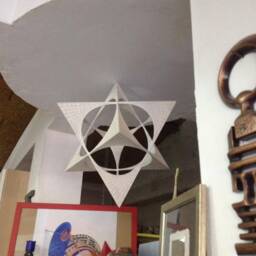 star Tetrahedron Sculpture, Geometric Fiberglass Art, Modern Interior Decor - thumbnail 4