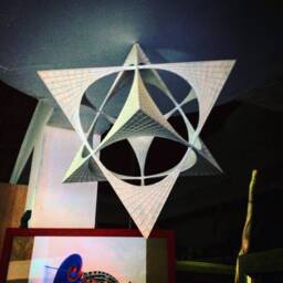 star Tetrahedron Sculpture, Geometric Fiberglass Art, Modern Interior Decor - thumbnail 3