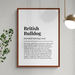 British Bulldog Funny Definition Dog Wall Art Print - thumbnail 2