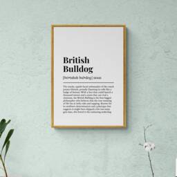 British Bulldog Funny Definition Dog Wall Art Print - thumbnail 3