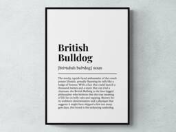 British Bulldog Funny Definition Dog Wall Art Print - thumbnail 1