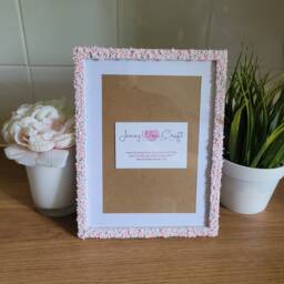 Pink Eared White Rabbit Clay Slices Photo Frame 5 X 7 Inches With Border, 6 8 Without Border - thumbnail 1