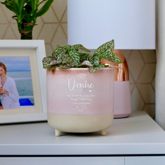 Personalised Pink Plant Pot - Planters Flower Gifts