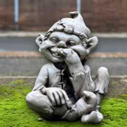Stone Funny Gnome Statue Garden Concrete Troll Sculpture Cement Decor Handmade Figurine Outdoor Elf Ornament Lover Gift - thumbnail 1