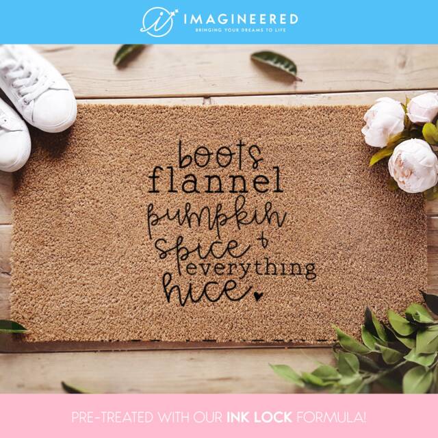 Boots Flannels Pumpkin Spice Everything Nice Doormat - Seasonal Coir Mat Fall Decor Housewarming Gift Autumn - image 1