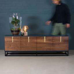 Walnut Tv Stand - Media Unit Sideboard Credenza Koda - thumbnail 2