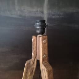 Antique Wood Tripod Floor Lamp Base/Wood Base /Tripod Handmade - thumbnail 3