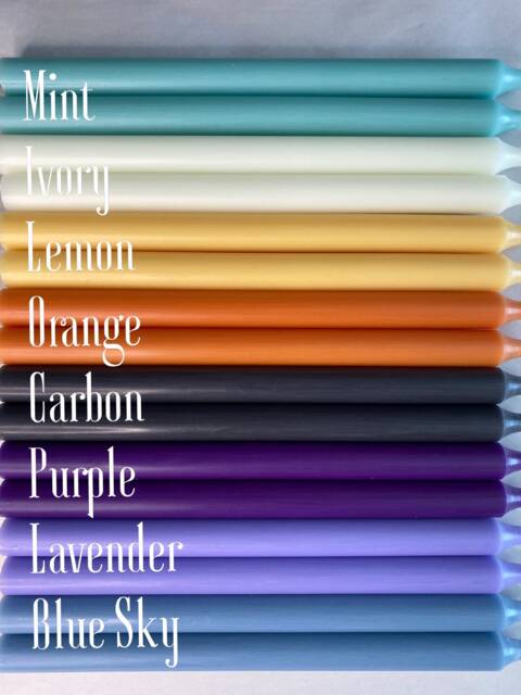 Blue Green Taper Candles 12-Inch Dripless Dinner Candles - image 1