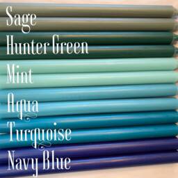 Blue Green Taper Candles 12-Inch Dripless Dinner Candles - thumbnail 2