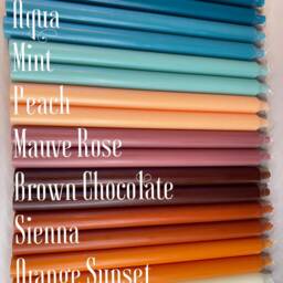 Blue Green Taper Candles 12-Inch Dripless Dinner Candles - thumbnail 3