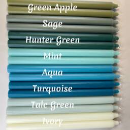 Blue Green Taper Candles 12-Inch Dripless Dinner Candles - thumbnail 4