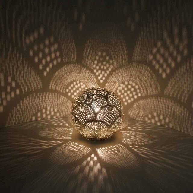 Handmade Brass Lamp Moroccan Table Lamp, Modern Small Table Lamp, Boho Decor Decor, Desk Night Light Oriental Brass Lamp - image 1