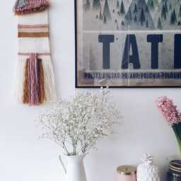 Made To Order Vintage Rose &mustard Wall Hanging/Pom-Pom/Ombre/Woven Hanging/Wall Art Tapestry/Nursery Room - thumbnail 2