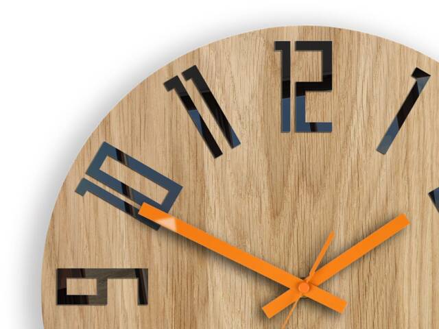 Large Wall Clock, Unique Wall Clock, Wood Unusual Modern Slim_Wood, 12.60 - image 1