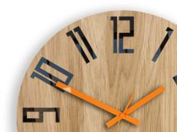 Large Wall Clock, Unique Wall Clock, Wood Unusual Modern Slim_Wood, 12.60