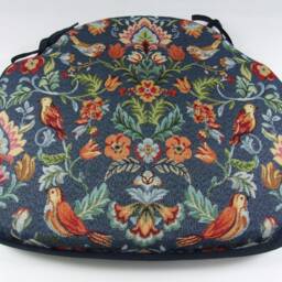 William Denim Tapestry - William Morris Design Large Spindle Back Tie-On Seat Pads Dining/Patio/Garden/Kitchen - thumbnail 2