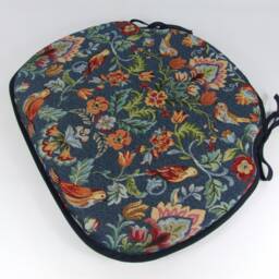 William Denim Tapestry - William Morris Design Large Spindle Back Tie-On Seat Pads Dining/Patio/Garden/Kitchen - thumbnail 3
