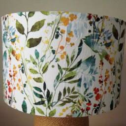 Watercolor Leaves Lampshade Handmade Shabby Chic Style - thumbnail 2