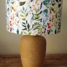 Watercolor Leaves Lampshade Handmade Shabby Chic Style - thumbnail 4