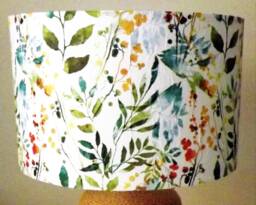 Watercolor Leaves Lampshade Handmade Shabby Chic Style - thumbnail 1