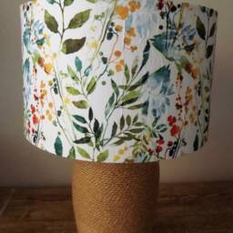 Watercolor Leaves Lampshade Handmade Shabby Chic Style - thumbnail 3