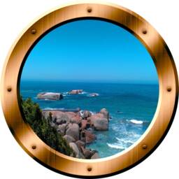 Fake Window 3D Ocean View Wall Decal Sea Porthole Peel & Stick Decor - Vwaq Bp38 - thumbnail 2