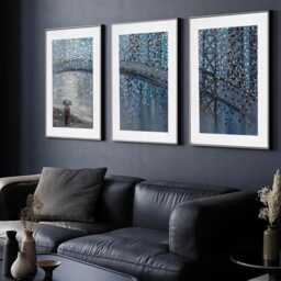 Rainy Date With The Bridge View Framed Art Print Trio - thumbnail 2