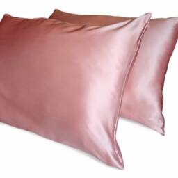 Satin Pillowcase Light Pink With Gift Box - Vegan Friendly Queen Size Zipper Closure - thumbnail 4