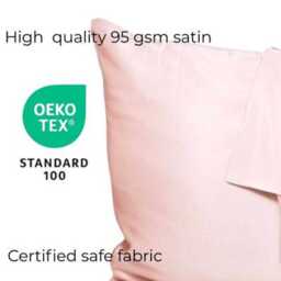 Satin Pillowcase Light Pink With Gift Box - Vegan Friendly Queen Size Zipper Closure - thumbnail 3