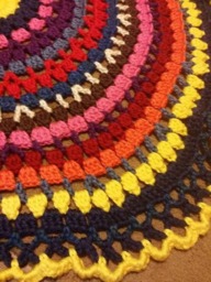 Crochet Circle Afghan Colorful Granny Square Throw Blanket - thumbnail 4