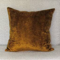 Made To Order Bespoke Topaz Luxury Textured Velvet Cushion Cover, Golden Mustard - thumbnail 3