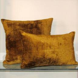 Made To Order Bespoke Topaz Luxury Textured Velvet Cushion Cover, Golden Mustard
