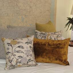 Made To Order Bespoke Topaz Luxury Textured Velvet Cushion Cover, Golden Mustard - thumbnail 2
