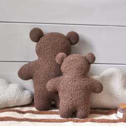 Teddy Bear Pillow - Kids Decor - Boucle Toy For Baby Shaped - thumbnail 3
