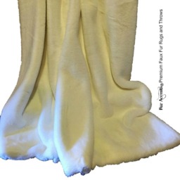 Plush Faux Fur Throw Blanket, Super Soft White Bunny Bedspread, Shag Accents - thumbnail 4