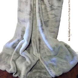 Plush Faux Fur Throw Blanket, Super Soft White Bunny Bedspread, Shag Accents - thumbnail 3