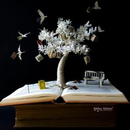 The Tree Of Knowledge Book Sculpture - Altered Art Made To Order - thumbnail 2