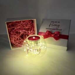 40Th Birthday Gift For Her, Personalised Candle Set, Led Fairy Lights, Keepsake Box, Milestone - thumbnail 2