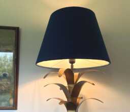 Navy Velvet Empire Lampshade, Coolie Ceiling Light Shade - thumbnail 1