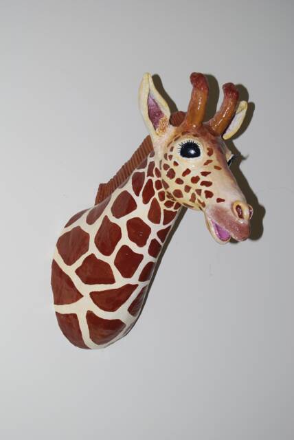 Handmade Paper Mache Giraffe Sculpture - image 1