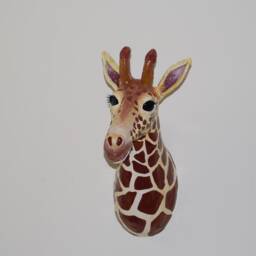 Handmade Paper Mache Giraffe Sculpture - thumbnail 3