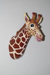 Handmade Paper Mache Giraffe Sculpture - thumbnail 1