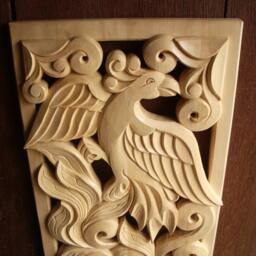 Woodcarving, Home D??cor, Wood Art, Woodcraft, Woodworking, Wooden Phoenix, Wall Hanging, Gift, Handmade 14, 96 X 9, 45??? - Made To Order - thumbnail 3